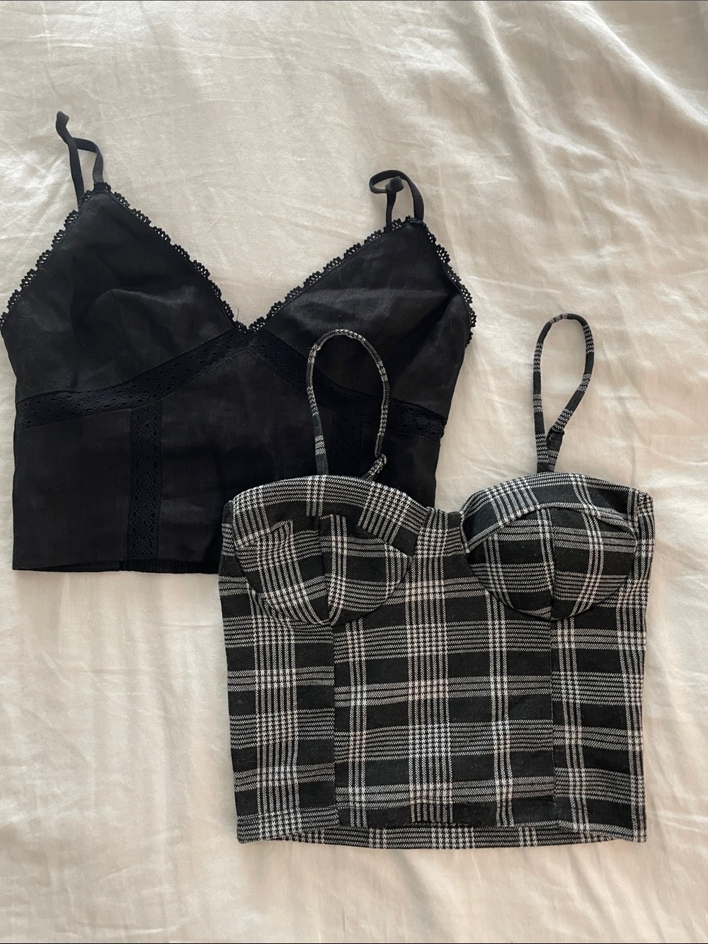 BUNDLE CORSET TOPS Jason Wu & Liz & Sara Black/White Fitted Cropped